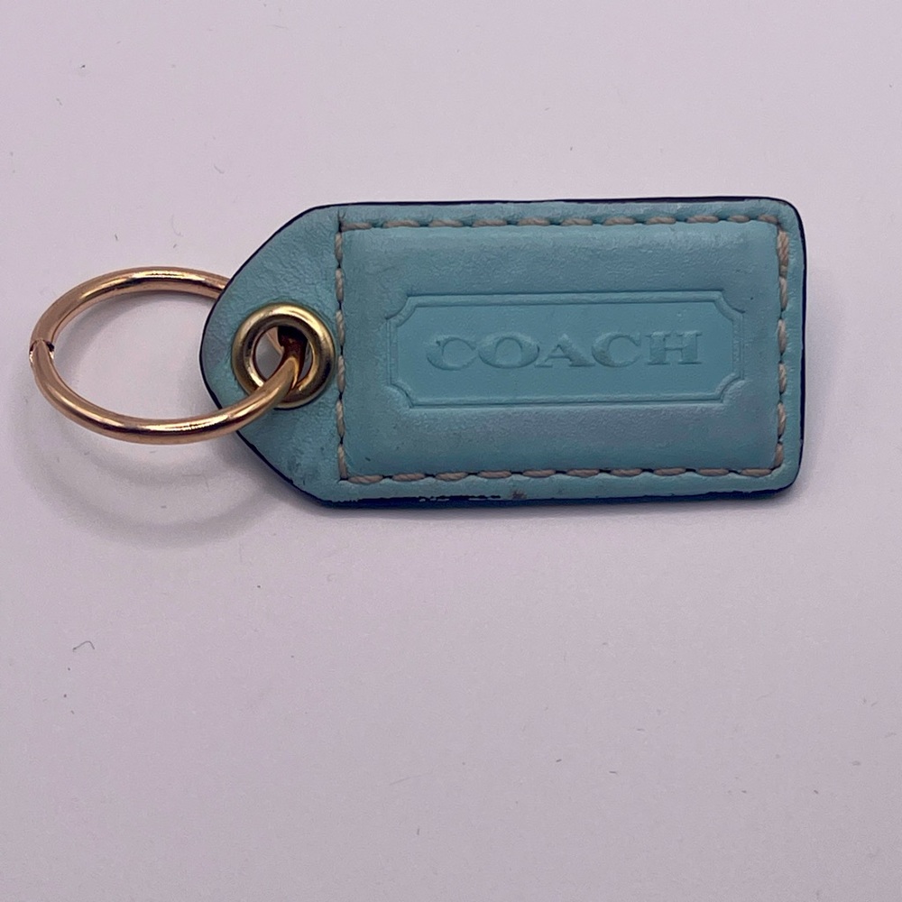 COACH Name Tag, Purse, Key Fob - Light Blue